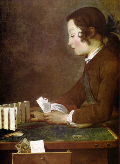 Boy Playing with Cards by Jean Baptiste Simeon Chardin